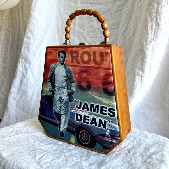 NWT James Dean Route 66 Wooden Purse - Picture 8 of 12